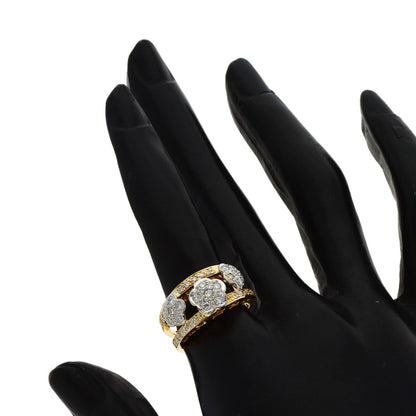 Ponte Vecchio Diamond Ring K18 Yellow Gold K18 White GoldLadies [Used]