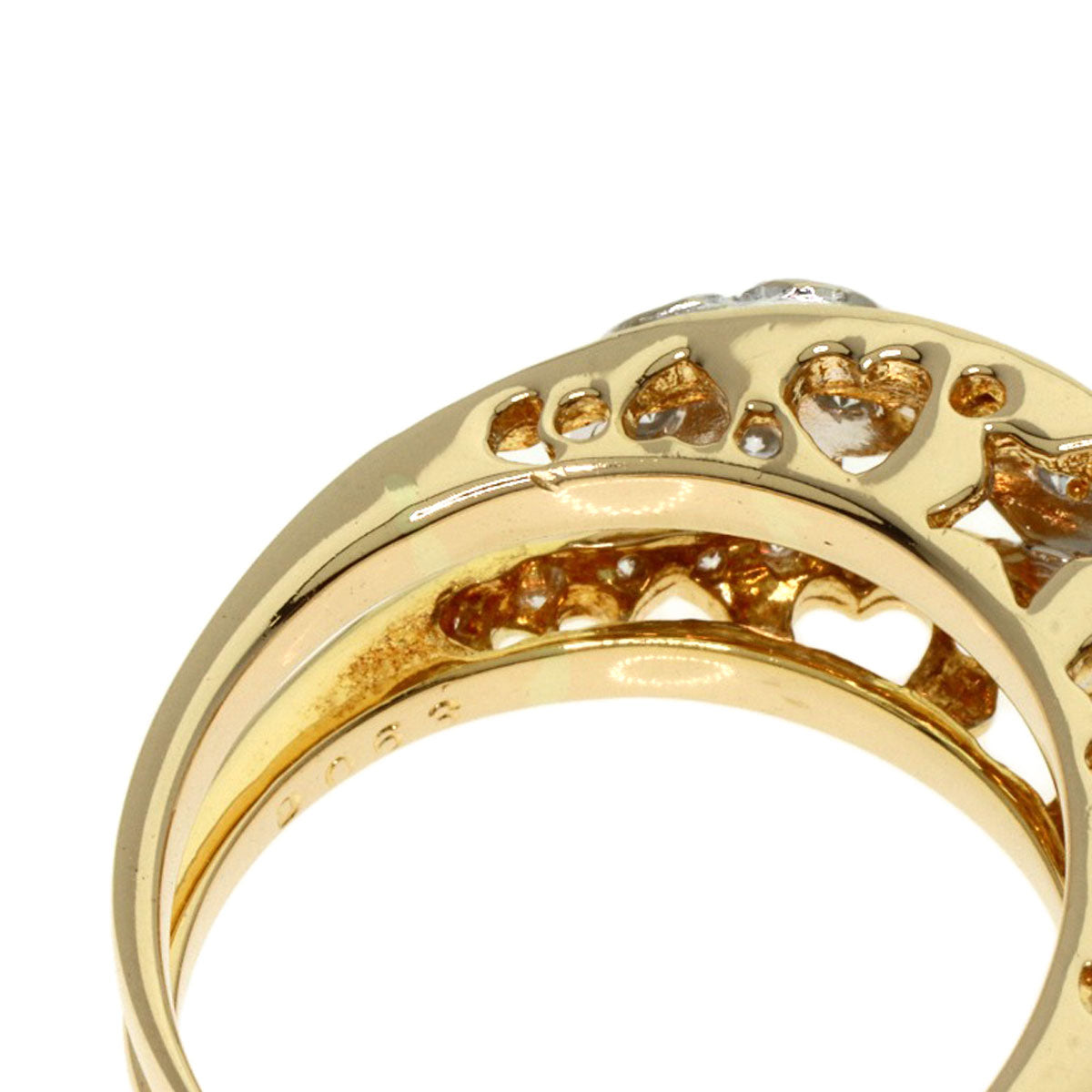 Ponte Vecchio Diamond Ring K18 Yellow Gold K18 White GoldLadies [Used]