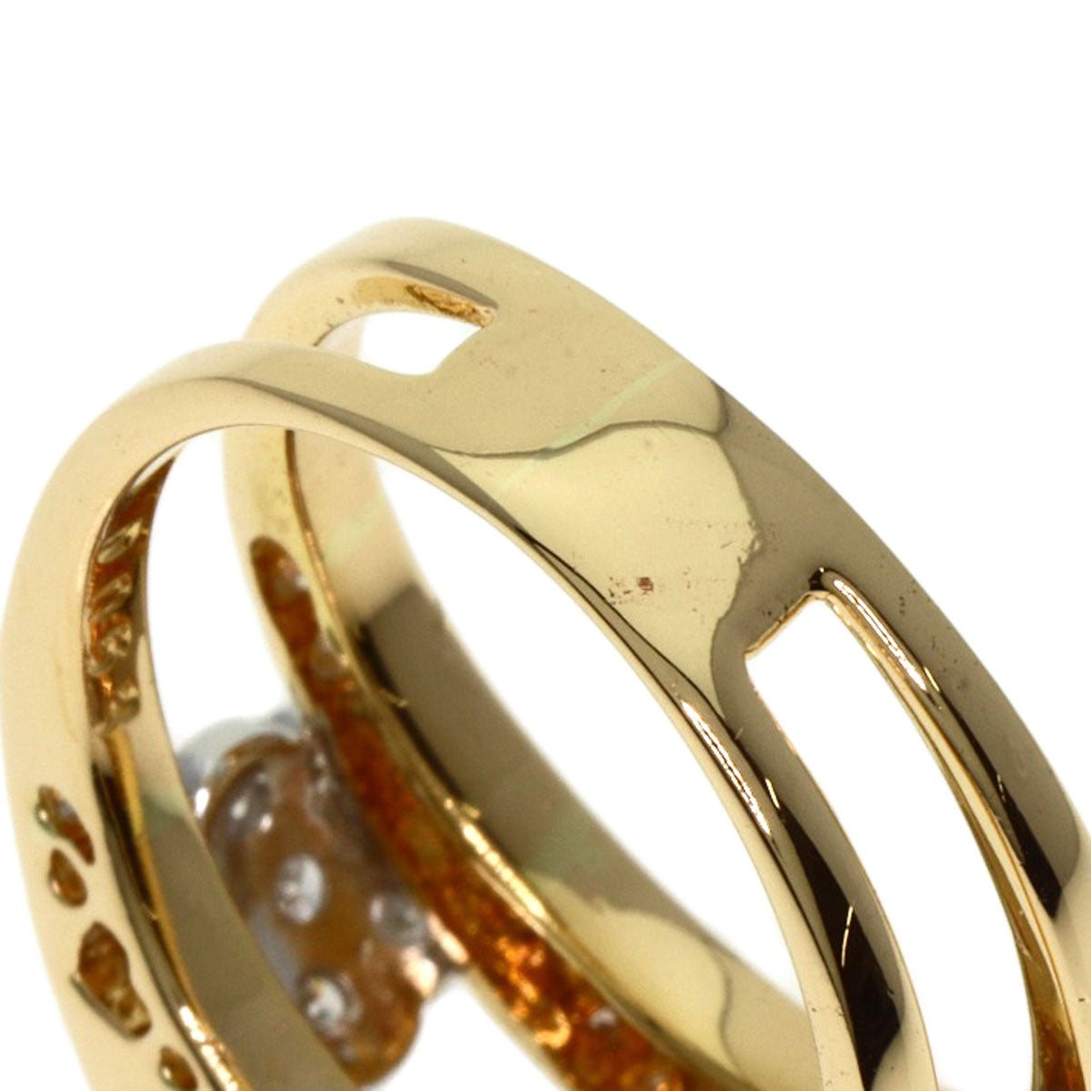 Ponte Vecchio Diamond Ring K18 Yellow Gold K18 White GoldLadies [Used]