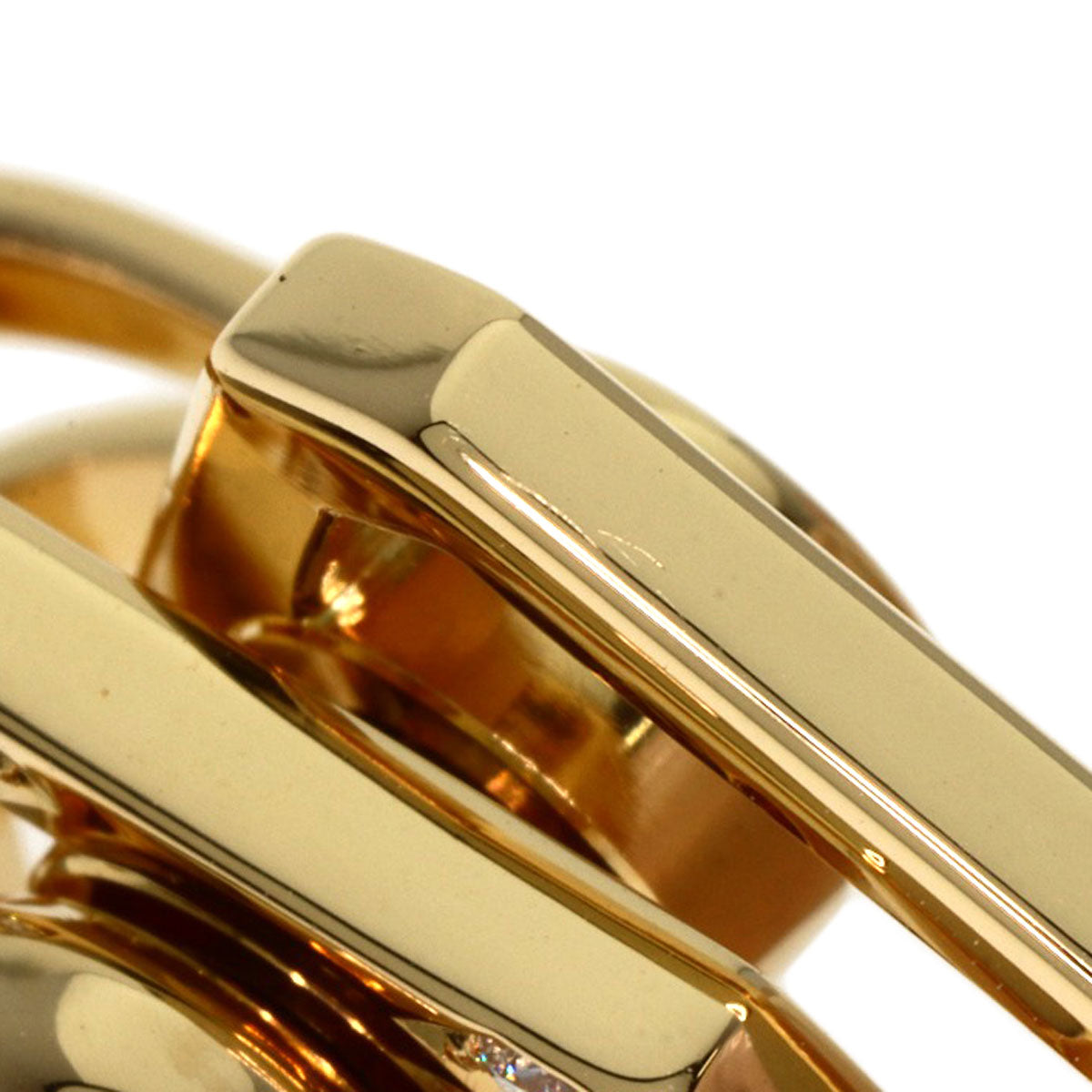 WALTHAM swing diamond Pendant top K18 Yellow Gold Ladies [Used]