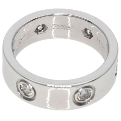 CARTIER   Ring love ring full Diamond #48 K18 White Gold Ladies