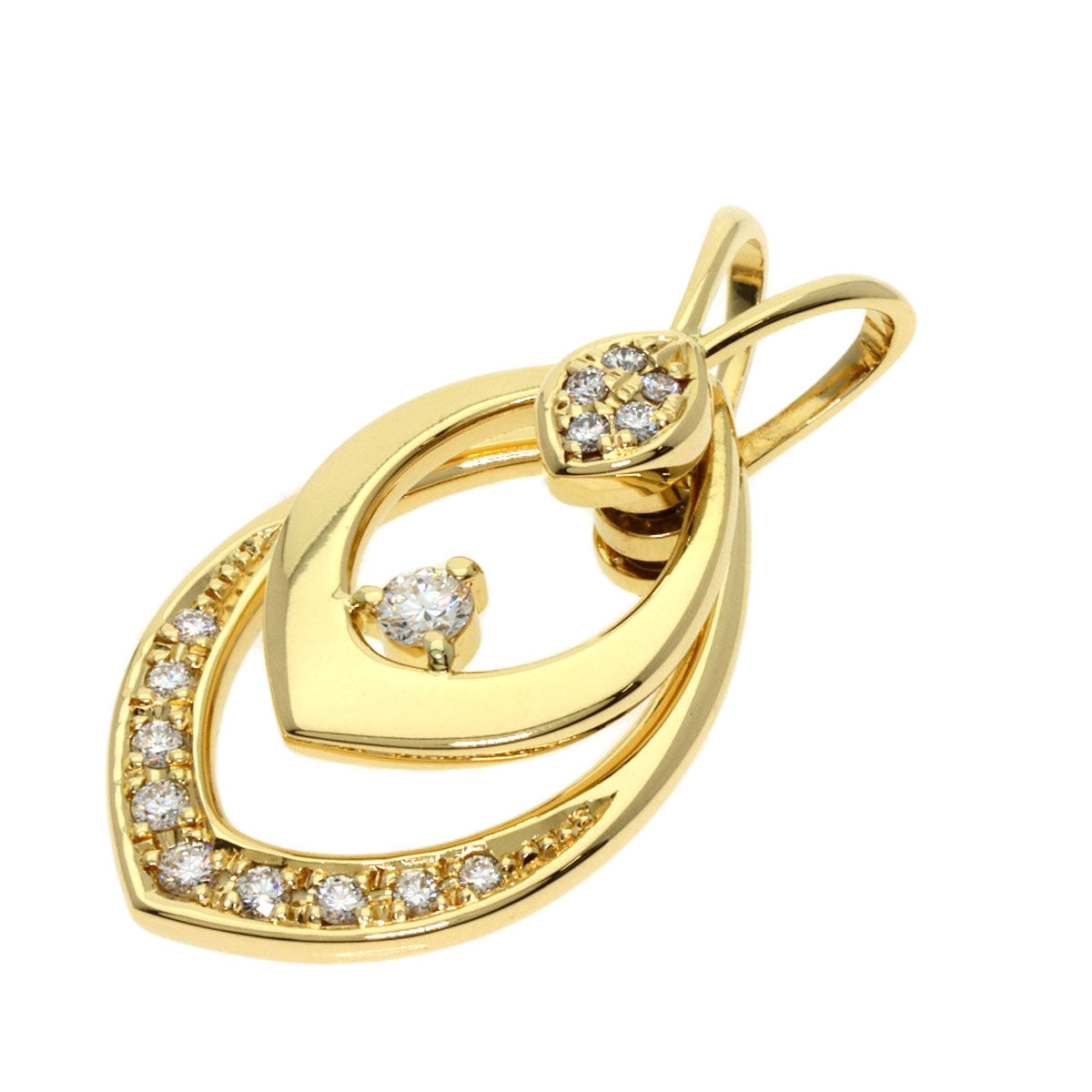 WALTHAM   Pendant top swing diamond K18 Yellow Gold Ladies