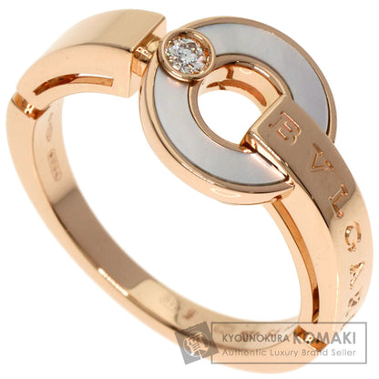 BVLGARI   Ring Openwork Diamond Shell #54 K18 Pink Gold Ladies