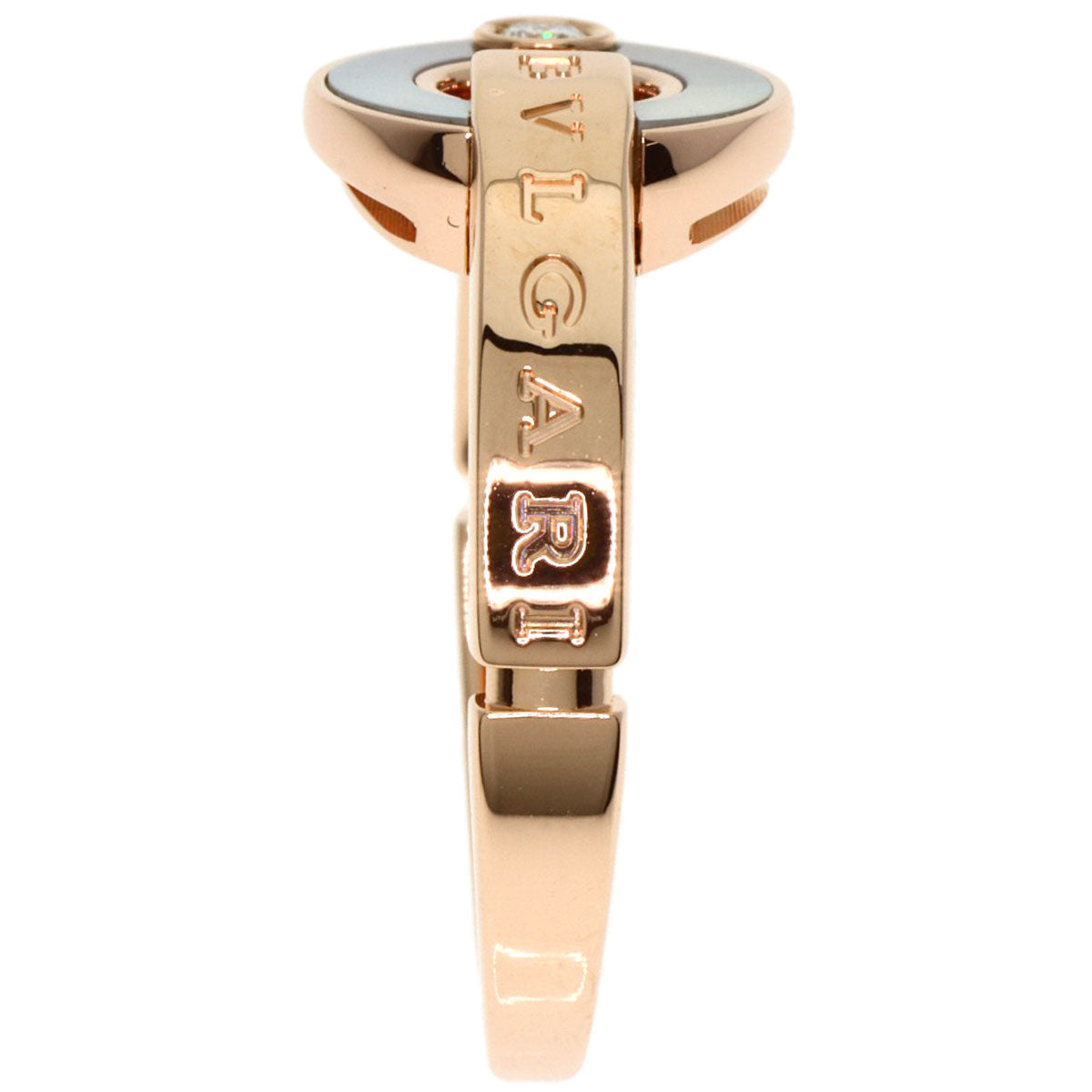 BVLGARI   Ring Openwork Diamond Shell #54 K18 Pink Gold Ladies