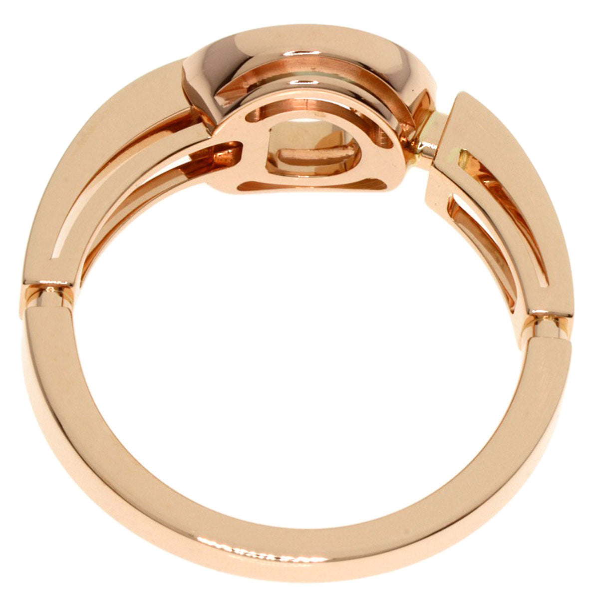 BVLGARI   Ring Openwork Diamond Shell #54 K18 Pink Gold Ladies