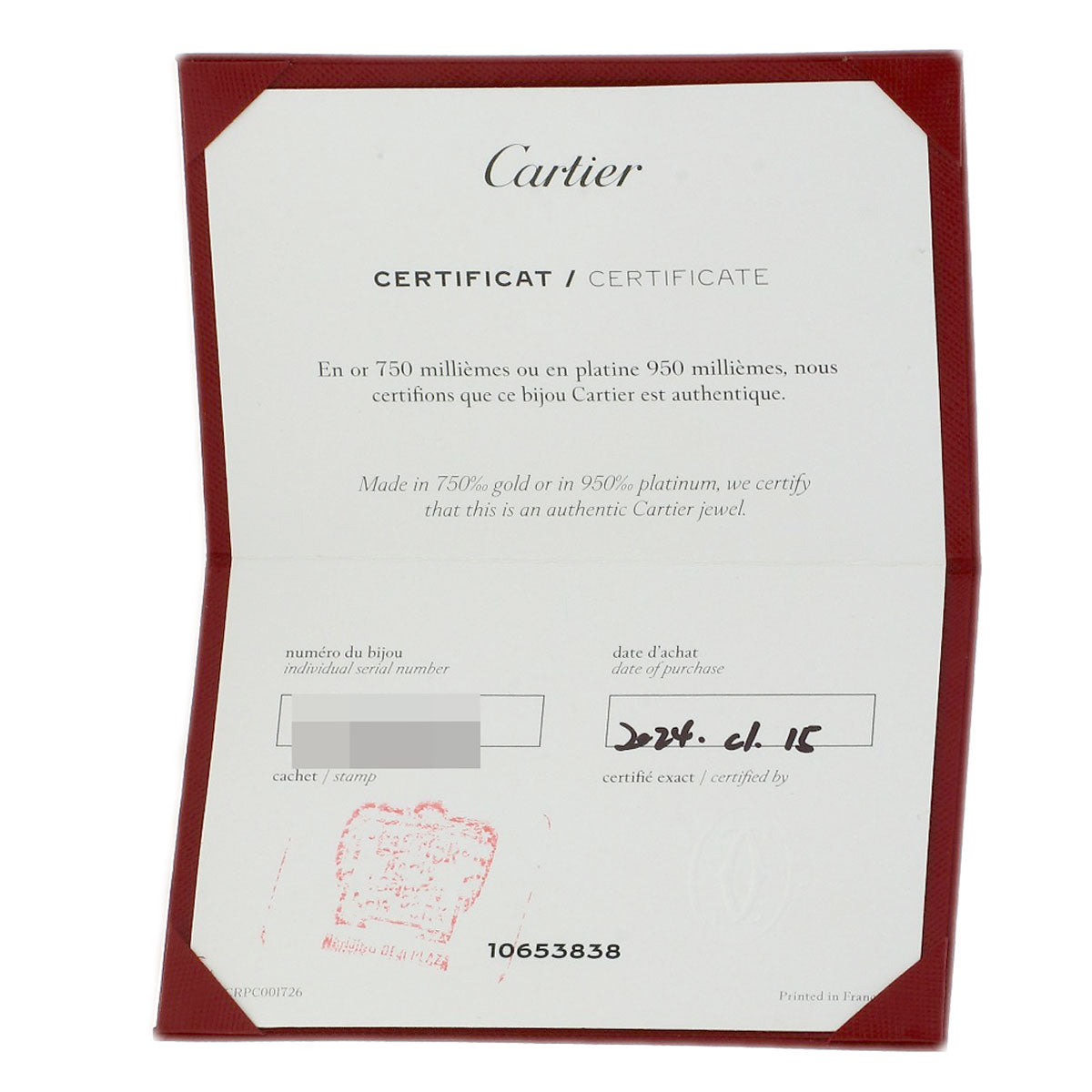 CARTIER PANTHERE Onyx Garnet #57 Ring K18 Yellow Gold Ladies [Used]