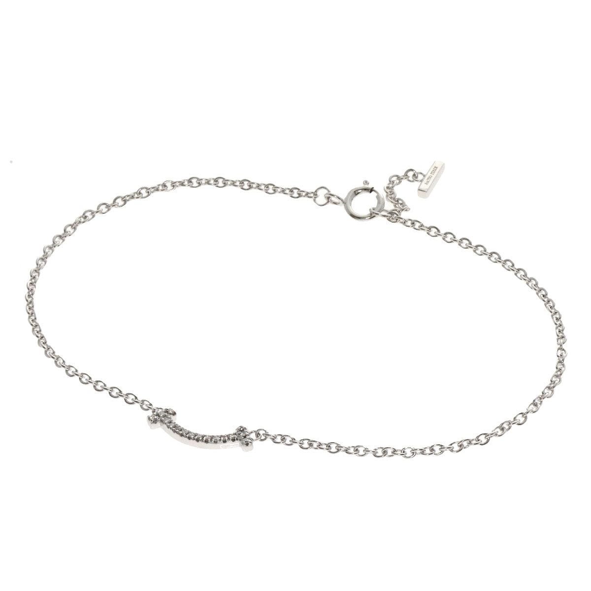 TIFFANY&Co.   Bracelet T Smile Mini Diamond K18 White Gold Ladies