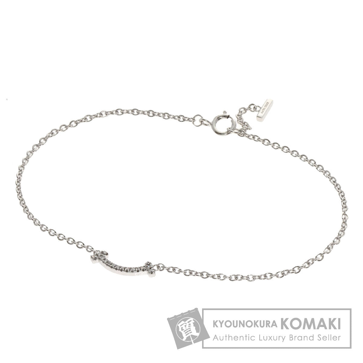 TIFFANY&Co.   Bracelet T Smile Mini Diamond K18 White Gold Ladies