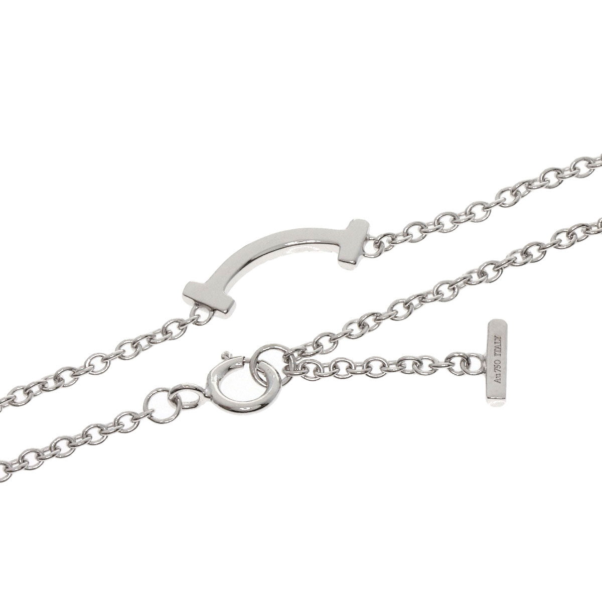 TIFFANY&Co.   Bracelet T Smile Mini Diamond K18 White Gold Ladies