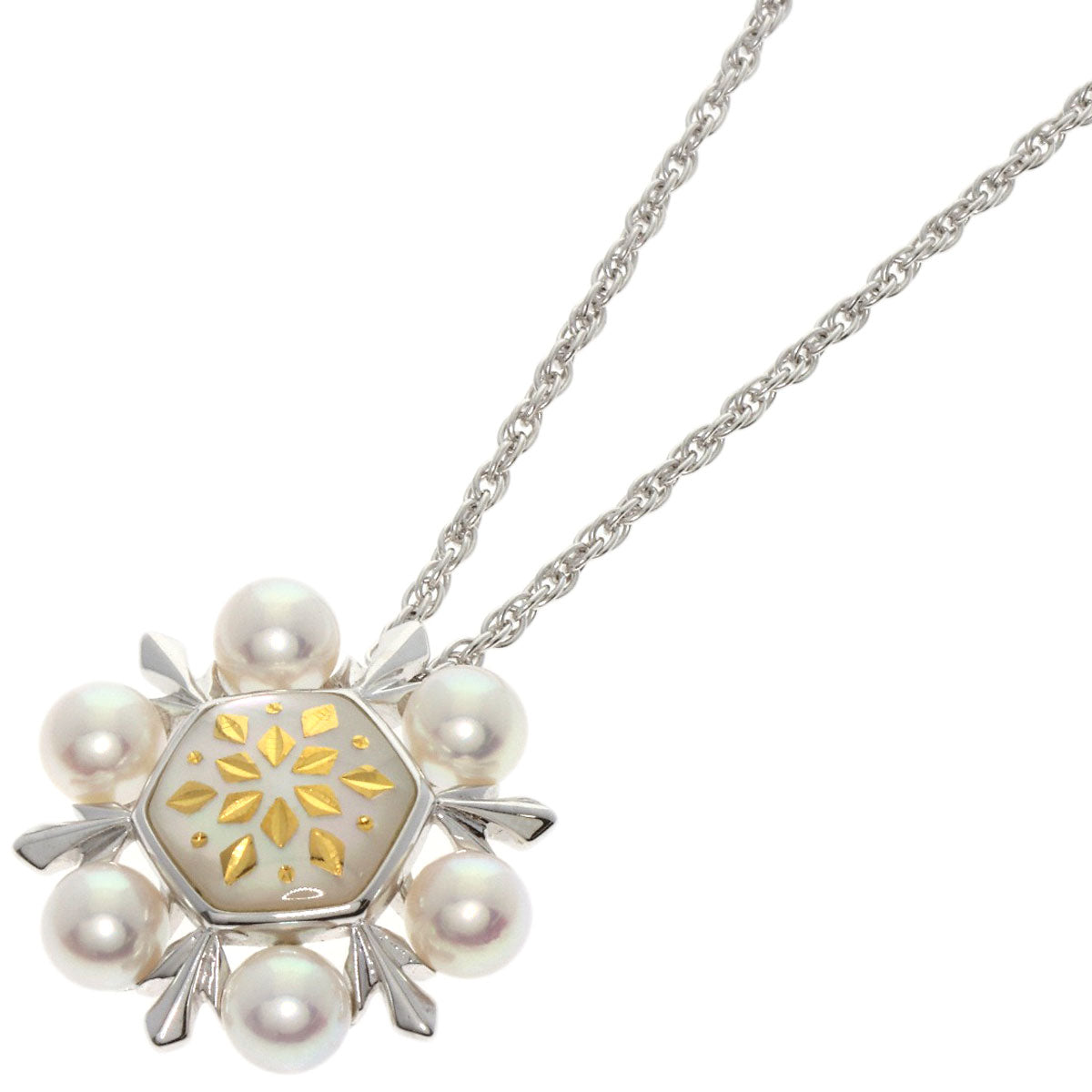 MIKIMOTO Pikuwe Akoya Pearl Necklace K18 White Gold Ladies [Used]