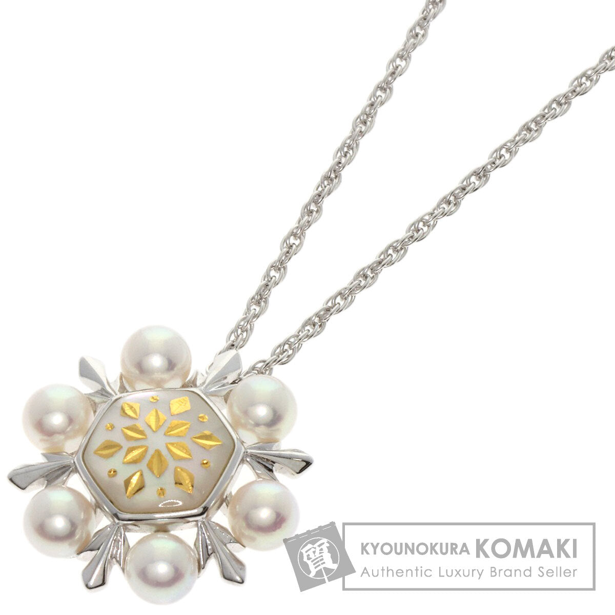 MIKIMOTO Pikuwe Akoya Pearl Necklace K18 White Gold Ladies [Used]
