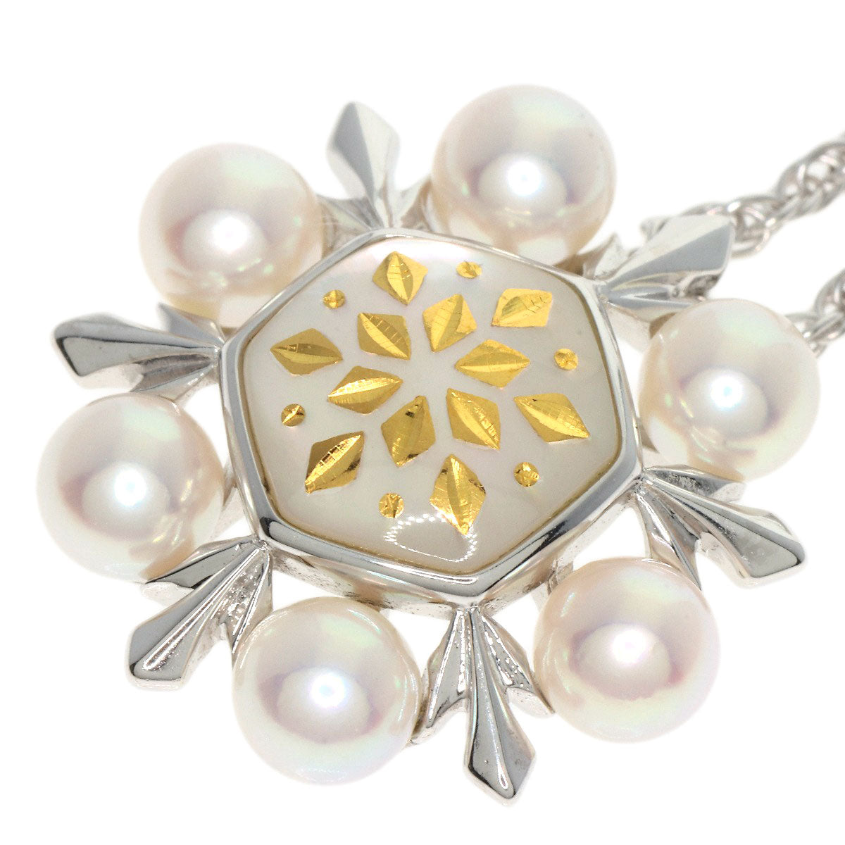 MIKIMOTO Pikuwe Akoya Pearl Necklace K18 White Gold Ladies [Used]