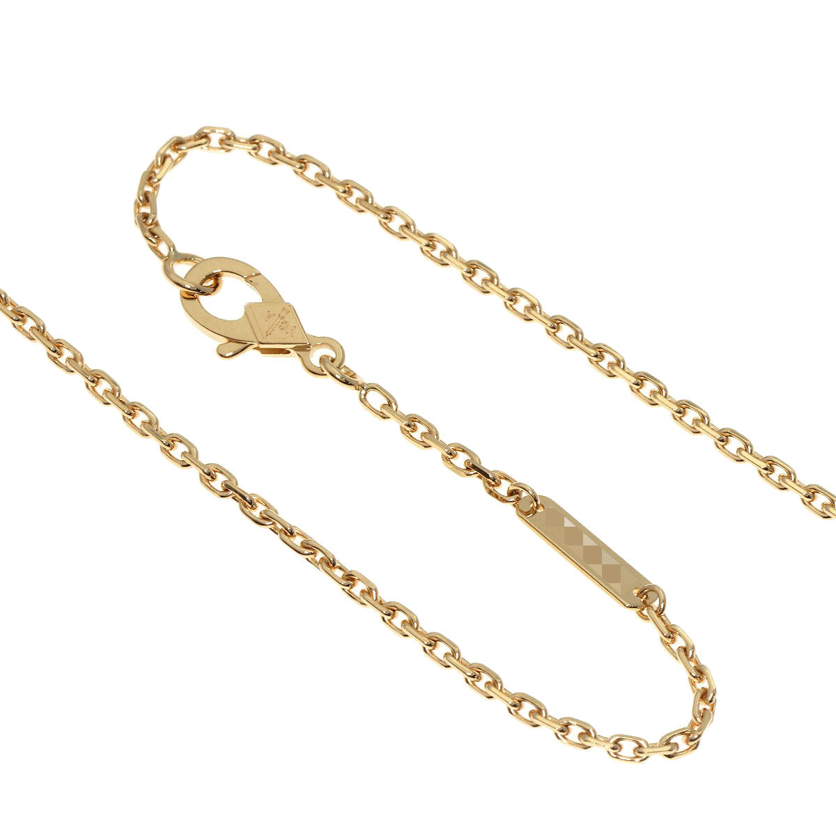Van Cleef & Arpels Magic Alhambra Blue Agate Necklace K18 Yellow Gold Ladies [Used]