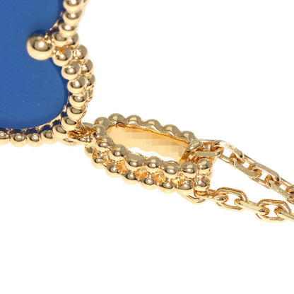 Van Cleef & Arpels Magic Alhambra Blue Agate Necklace K18 Yellow Gold Ladies [Used]