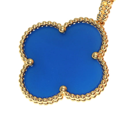 Van Cleef & Arpels Magic Alhambra Blue Agate Necklace K18 Yellow Gold Ladies [Used]