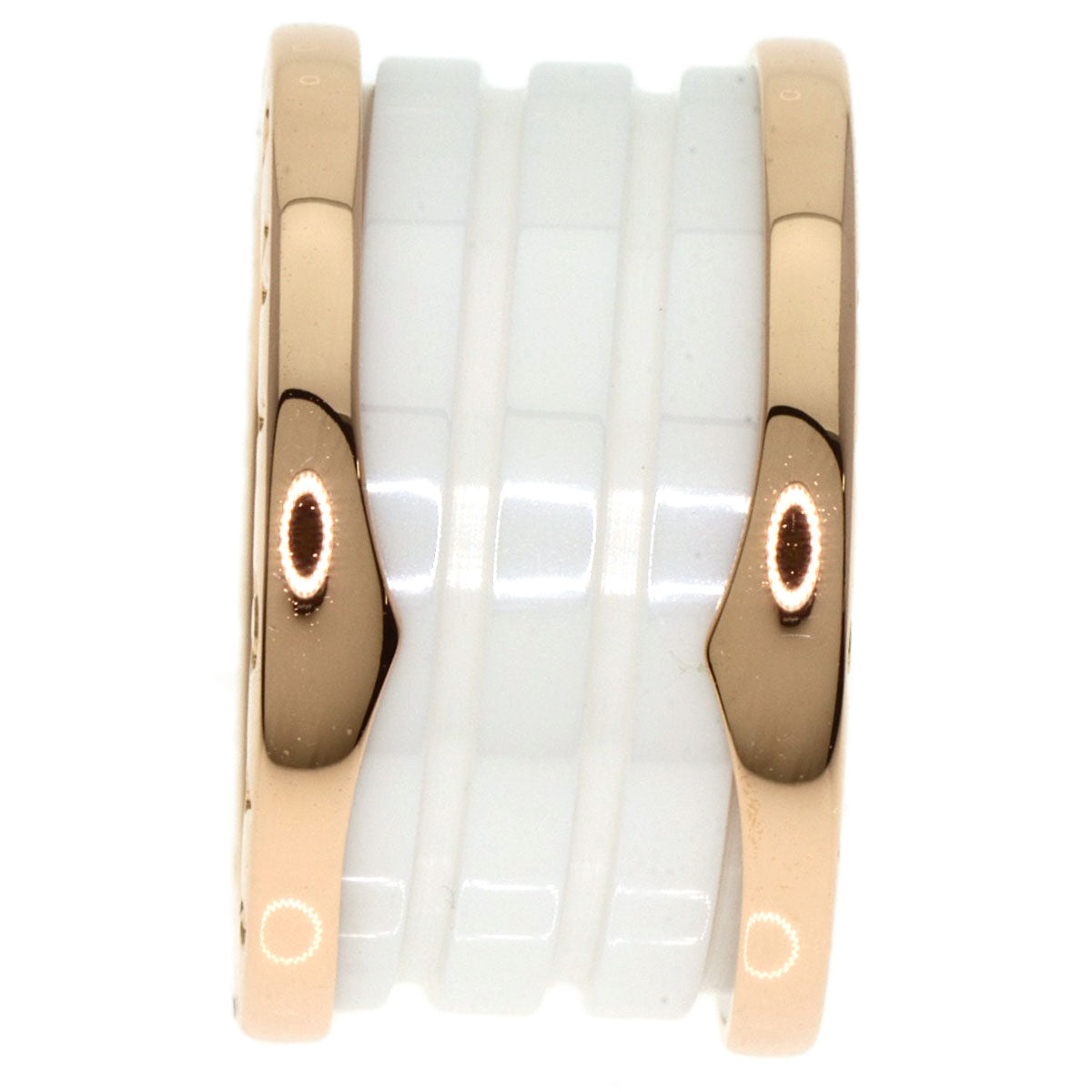 BVLGARI   Ring B-zero1 B-zero1 4 band White Ceramic #49 K18 Pink Gold Ladies