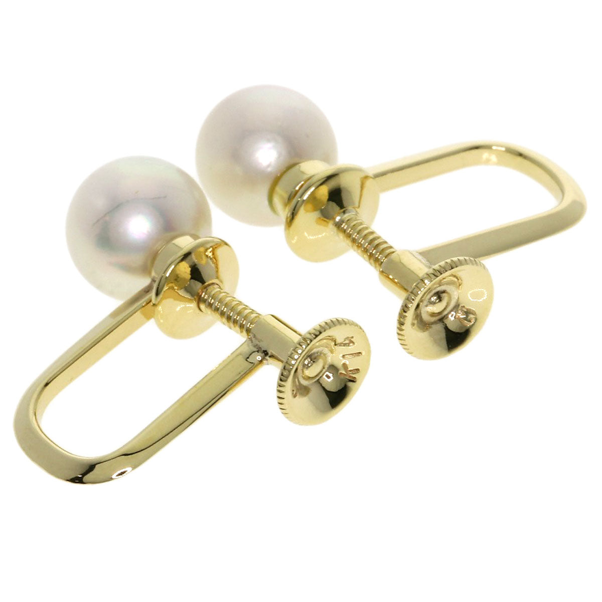 MIKIMOTO Pearl Pearl Earring K14 Yellow Gold Ladies [Used]