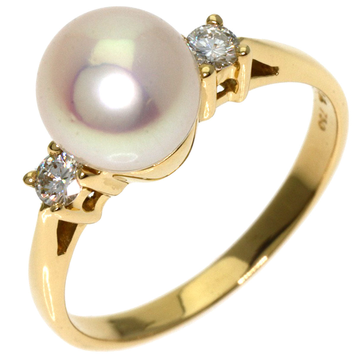 TIFFANY&Co.   Ring Pearl Pearl Diamond K18 Yellow Gold Ladies