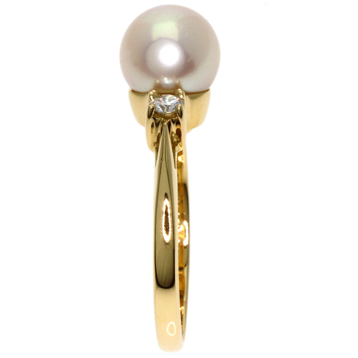 TIFFANY&Co.   Ring Pearl Pearl Diamond K18 Yellow Gold Ladies