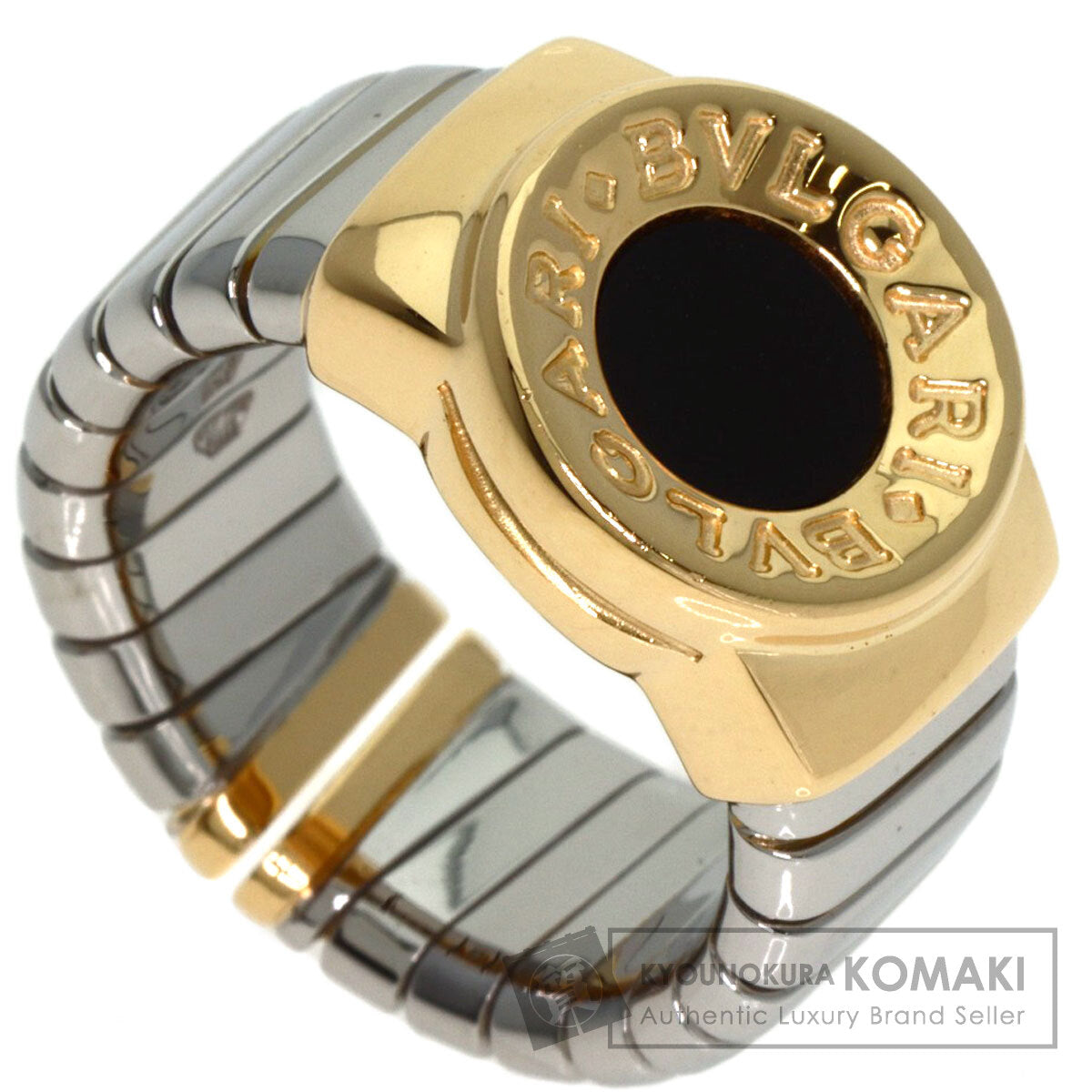 BVLGARI   Ring Tubogas Onyx K18 Yellow Gold Ladies