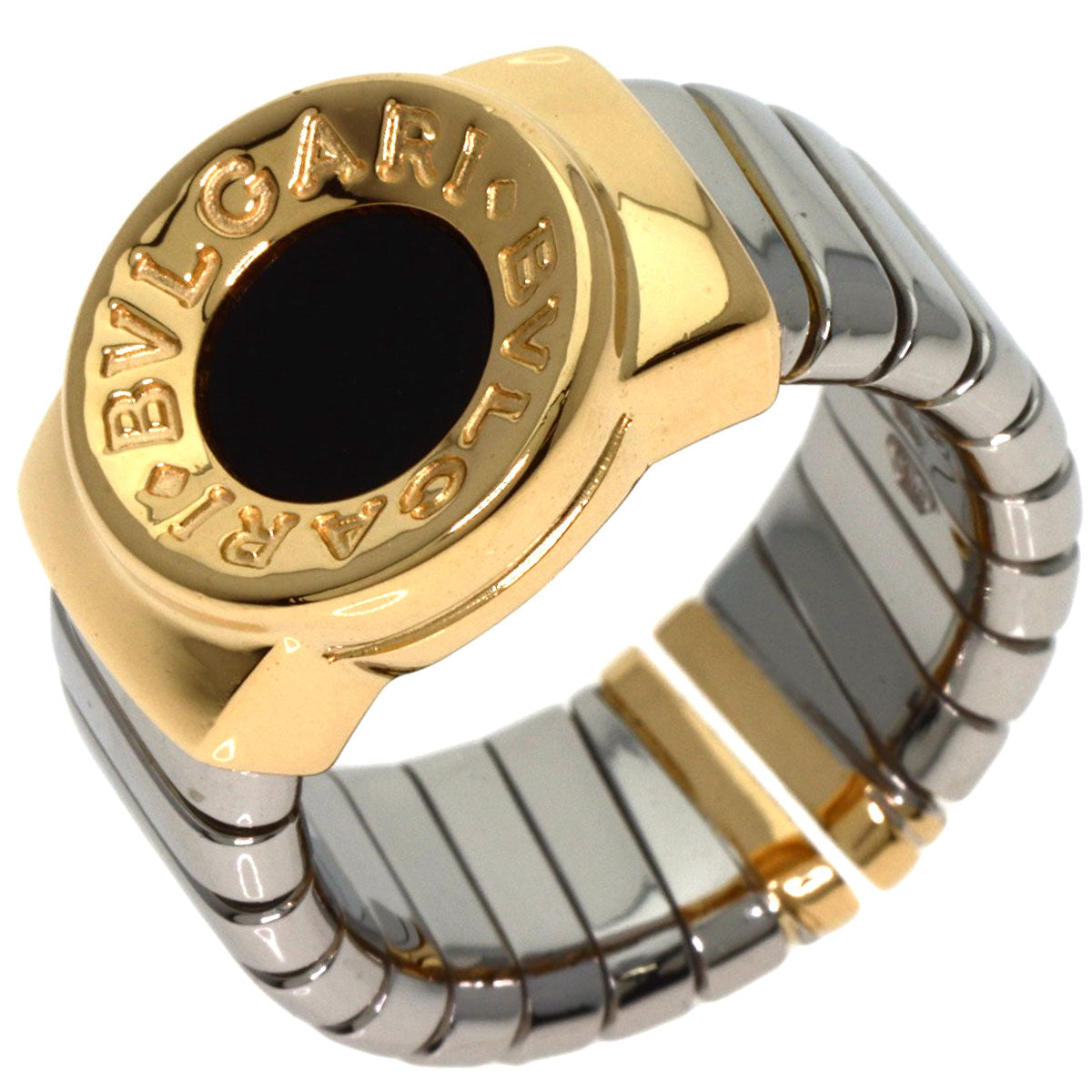 BVLGARI   Ring Tubogas Onyx K18 Yellow Gold Ladies