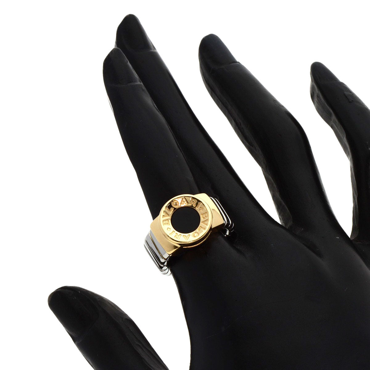 BVLGARI   Ring Tubogas Onyx K18 Yellow Gold Ladies