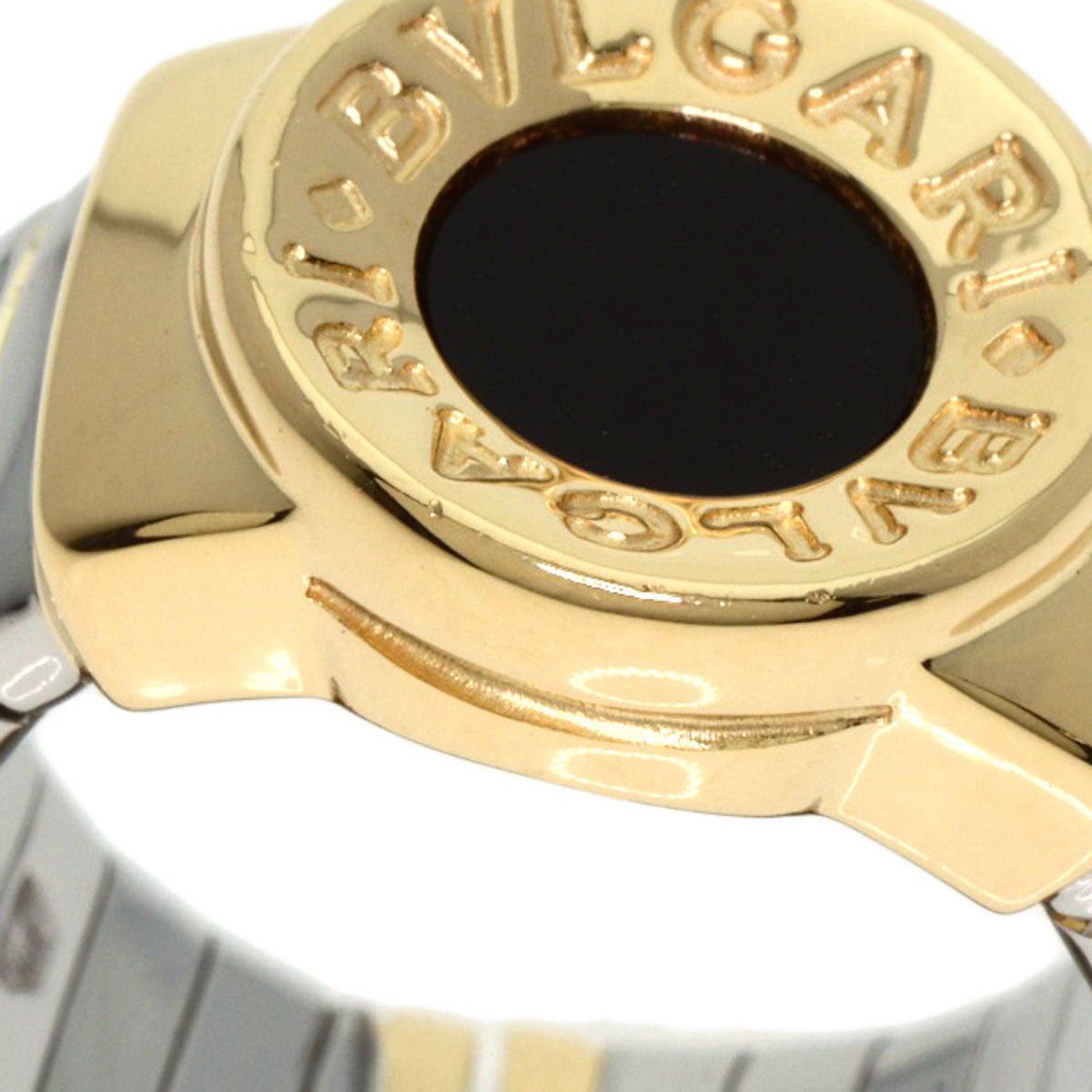 BVLGARI   Ring Tubogas Onyx K18 Yellow Gold Ladies