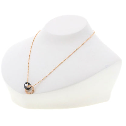 カルティエ ラブサークル 3P ダイヤモンド セラミック ネックレス K18ピンクゴールド レディース 【中古】【CARTIER】
