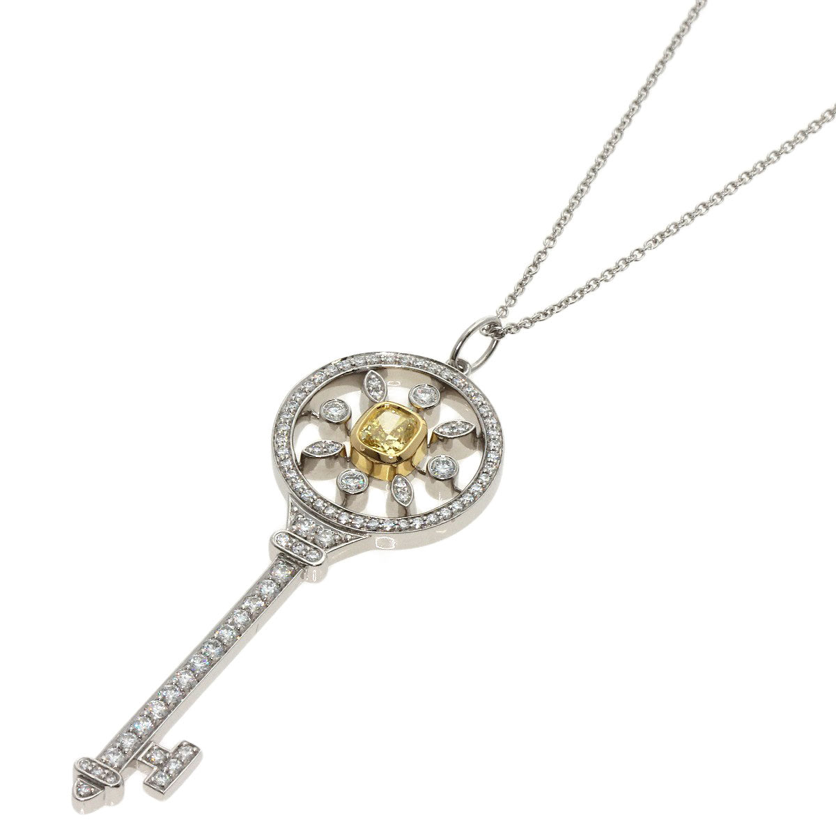 TIFFANY&Co.   Necklace Starkey Yellow Diamond K18 White Gold PT950Ladies