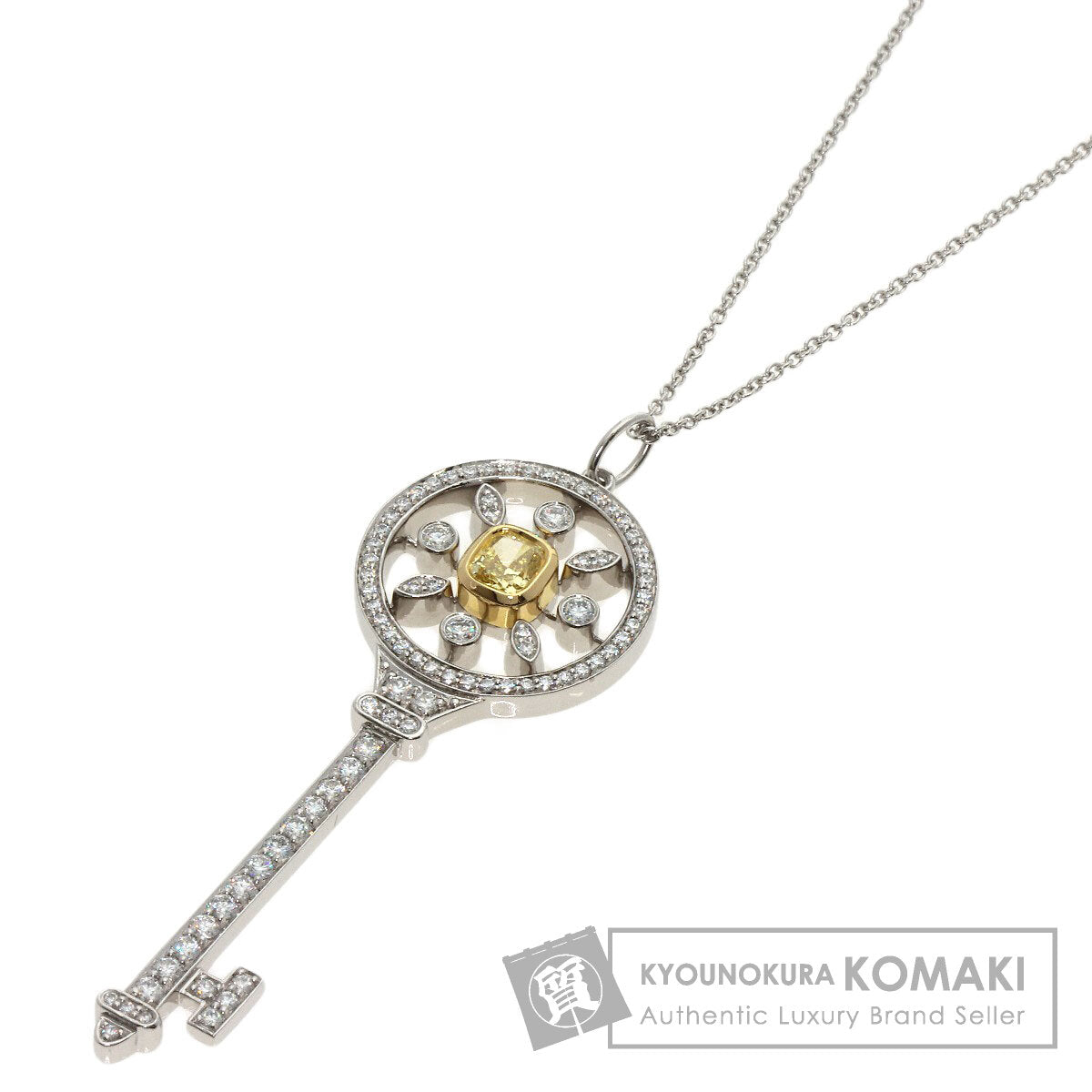 TIFFANY&Co.   Necklace Starkey Yellow Diamond K18 White Gold PT950Ladies