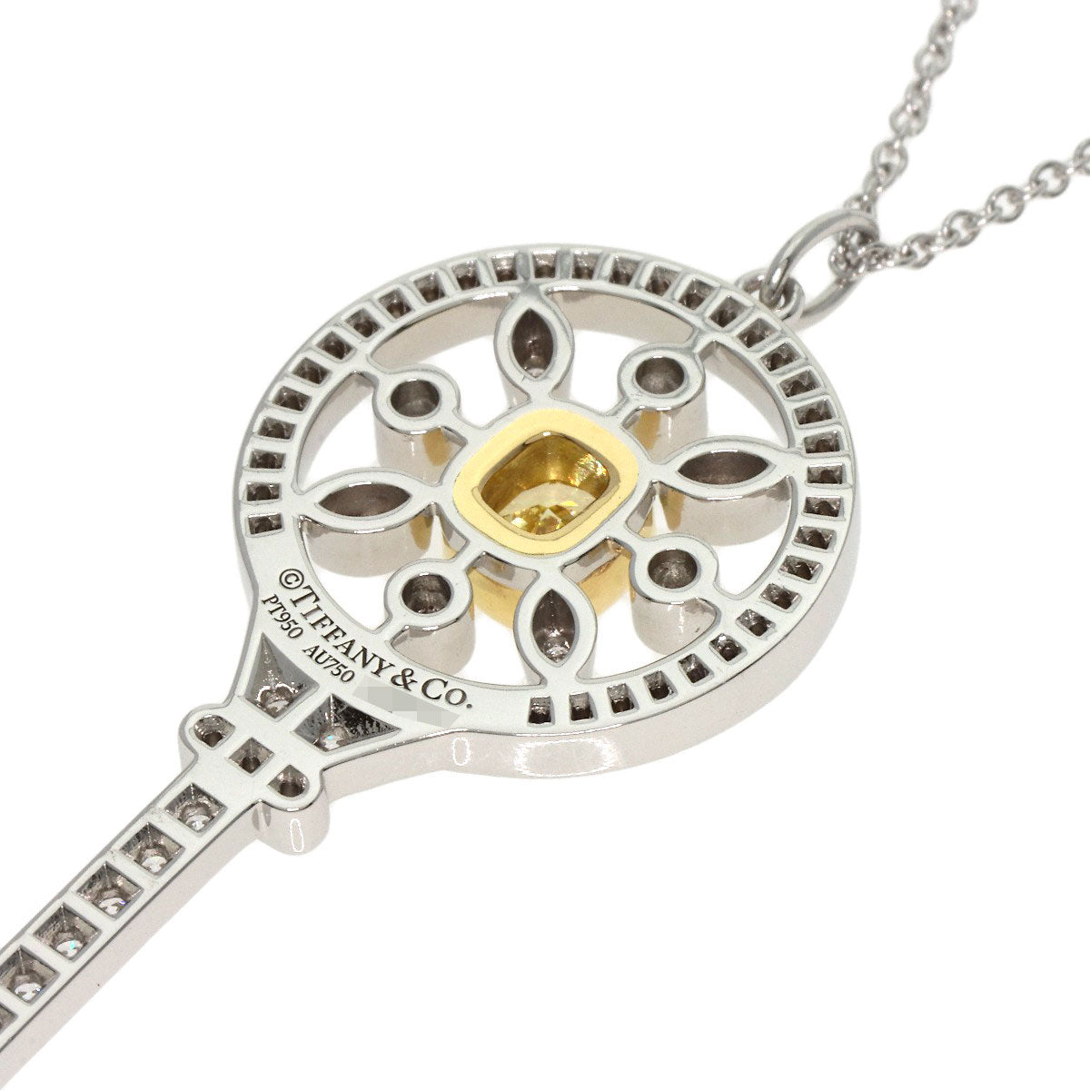 TIFFANY&Co. Starkey Yellow Diamond Necklace K18 White Gold PT950Ladies [Used]