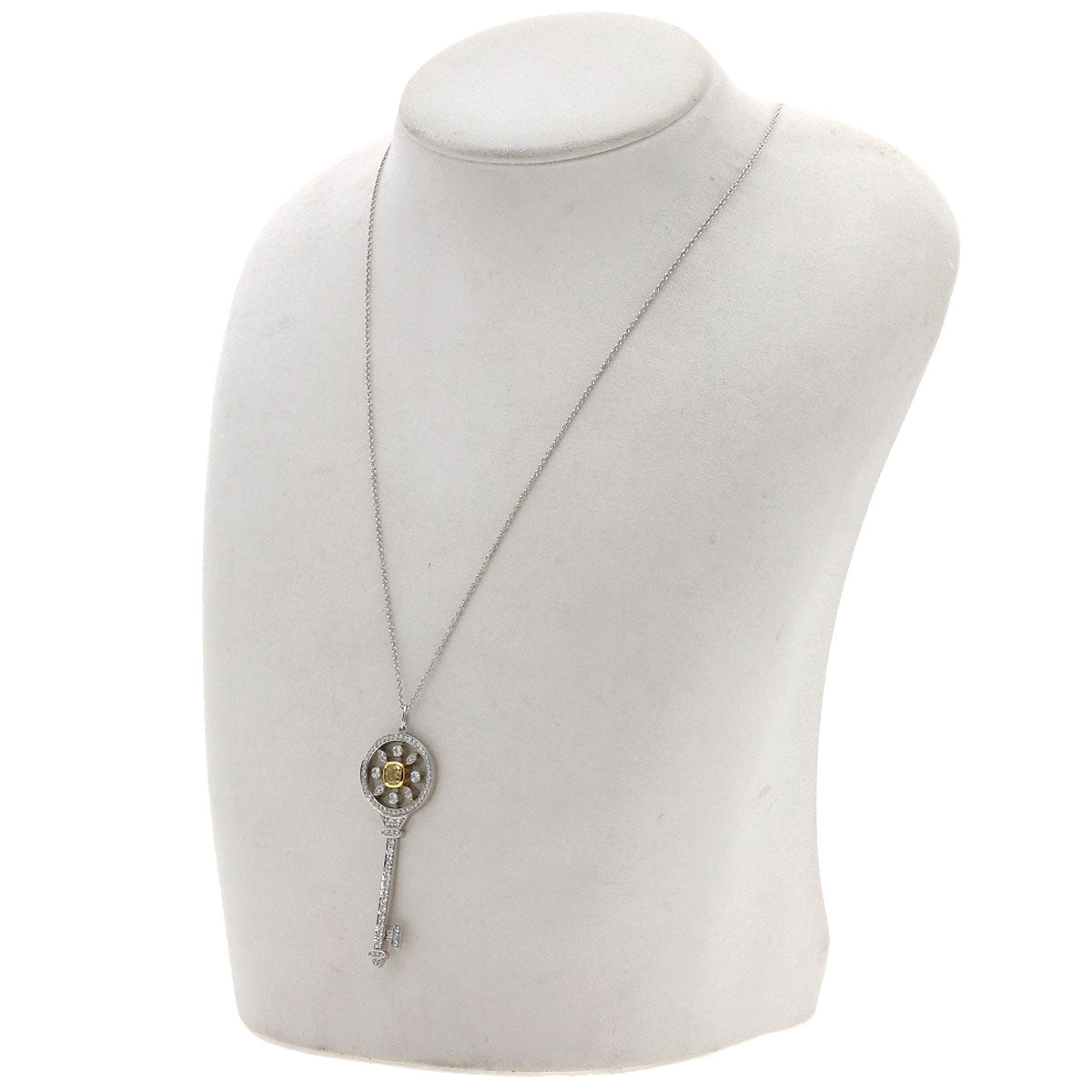 TIFFANY&Co. Starkey Yellow Diamond Necklace K18 White Gold PT950Ladies [Used]
