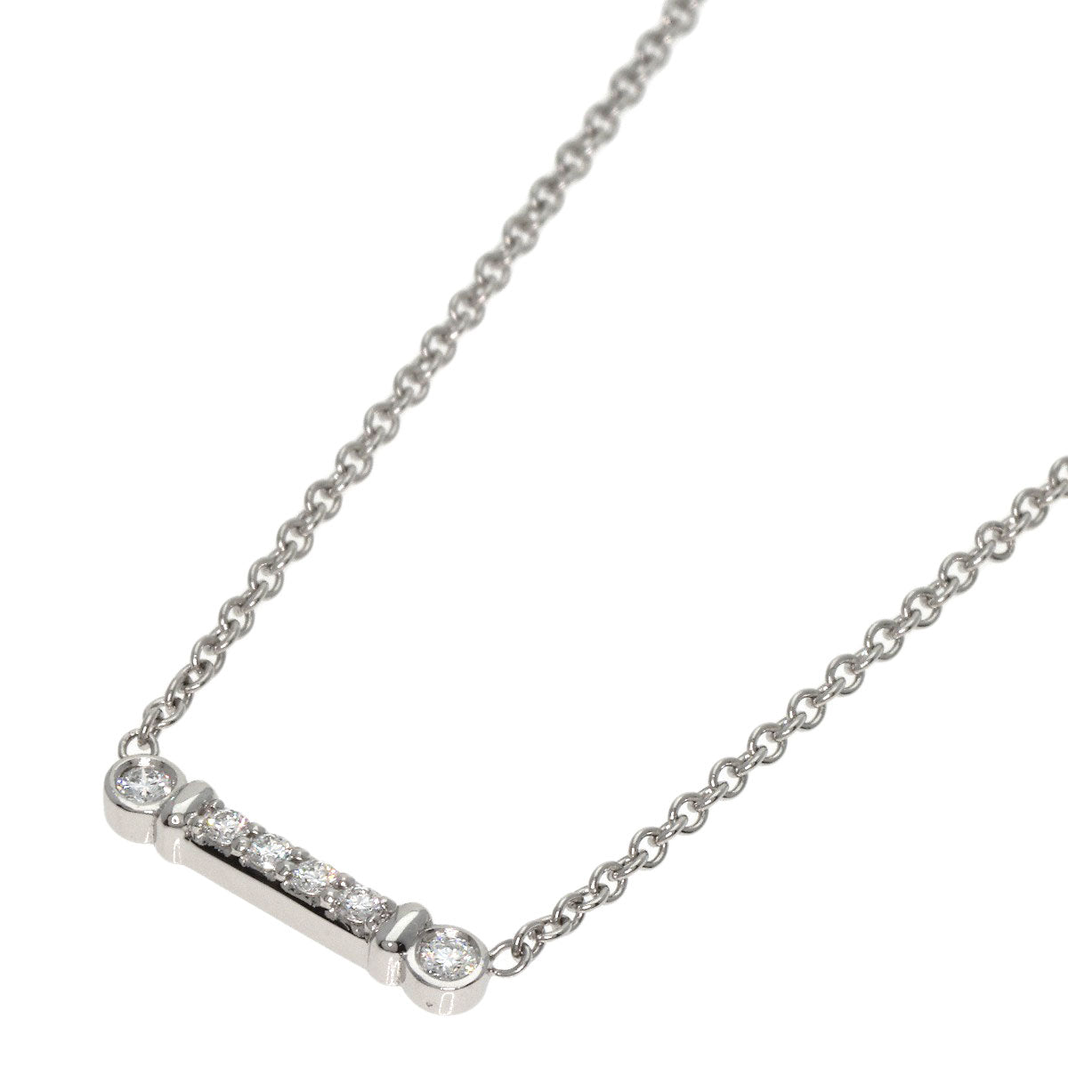 TIFFANY&Co.   Necklace Fleur de Lis Key Bar Diamond Platinum PT950 Ladies