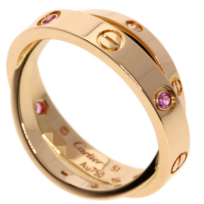 CARTIER   Ring Be Love Sapphire Diamond #51 K18 Pink Gold Ladies