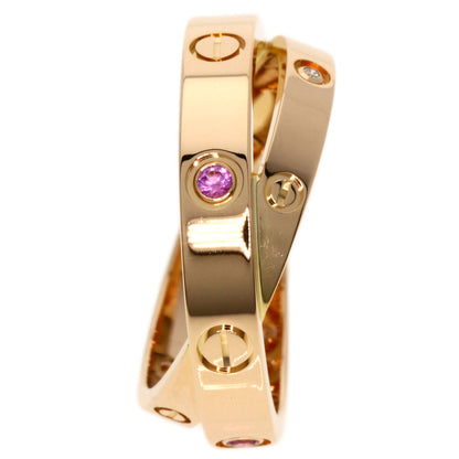 CARTIER   Ring Be Love Sapphire Diamond #51 K18 Pink Gold Ladies