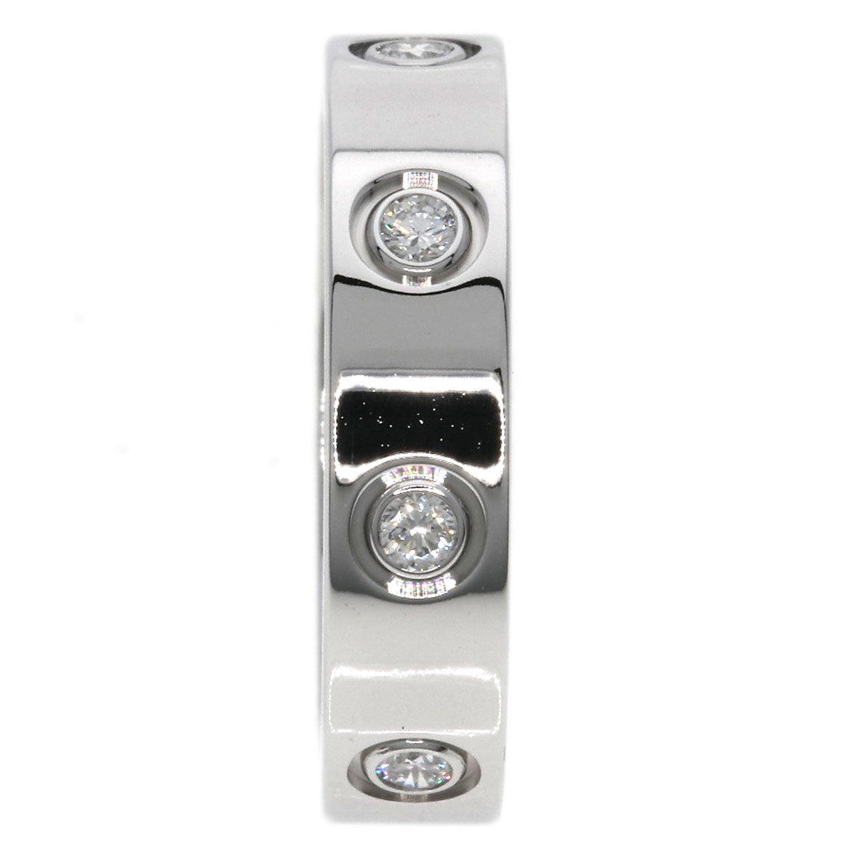 CARTIER   Ring mini love ring full Diamond #46 K18 White Gold Ladies