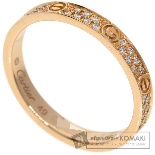 CARTIER   Ring Mini Love SM Pave Diamond #49 K18 Pink Gold Ladies