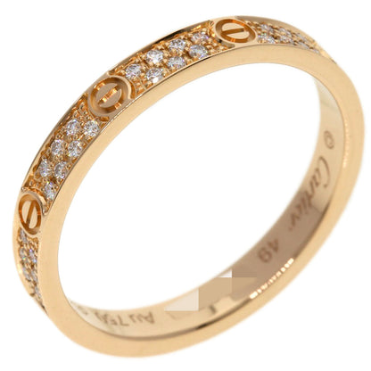 CARTIER   Ring Mini Love SM Pave Diamond #49 K18 Pink Gold Ladies