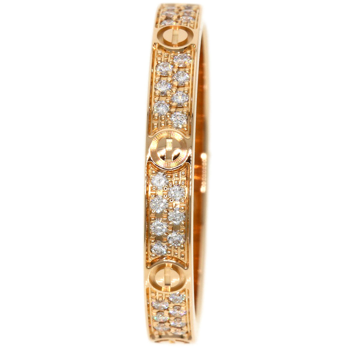 CARTIER   Ring Mini Love SM Pave Diamond #49 K18 Pink Gold Ladies