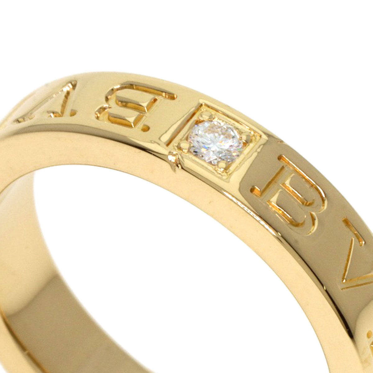 BVLGARI   Ring Double logo 1P Diamond K18 Yellow Gold Ladies