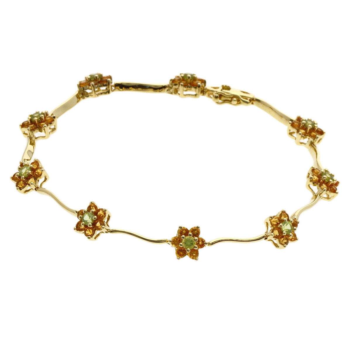 Ponte Vecchio Peridot Citrin Bracelet K18 Yellow Gold Ladies [Used]
