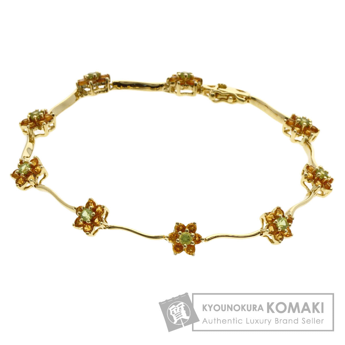 Ponte Vecchio Peridot Citrin Bracelet K18 Yellow Gold Ladies [Used]