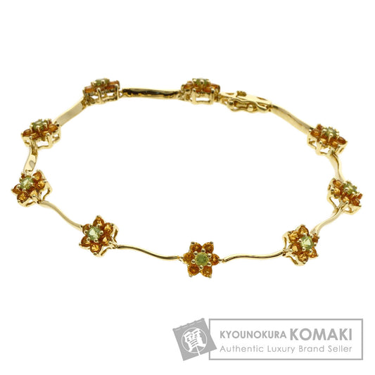 Ponte Vecchio Peridot Citrin Bracelet K18 Yellow Gold Ladies [Used]