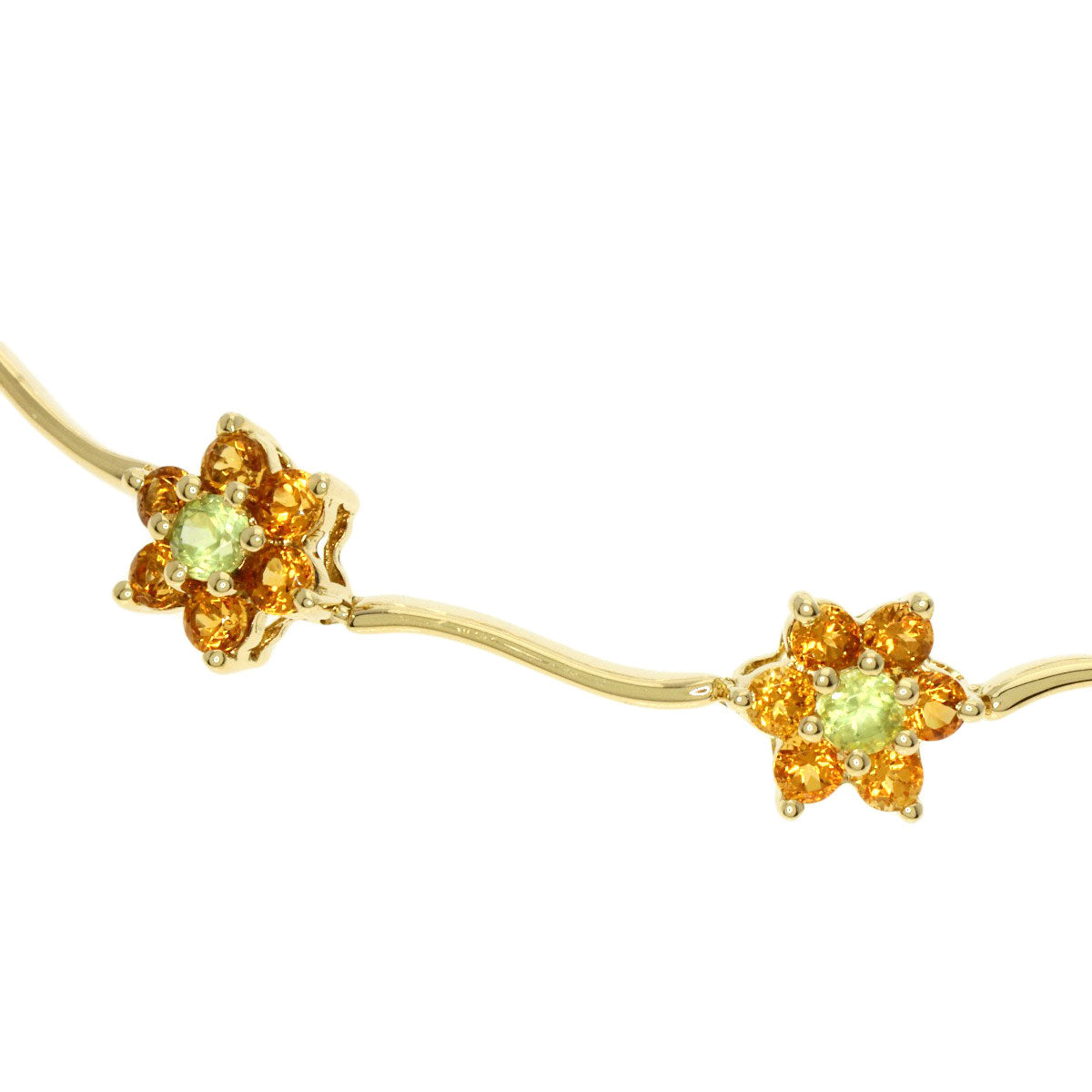 Ponte Vecchio Peridot Citrin Bracelet K18 Yellow Gold Ladies [Used]