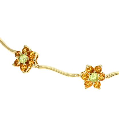Ponte Vecchio Peridot Citrin Bracelet K18 Yellow Gold Ladies [Used]