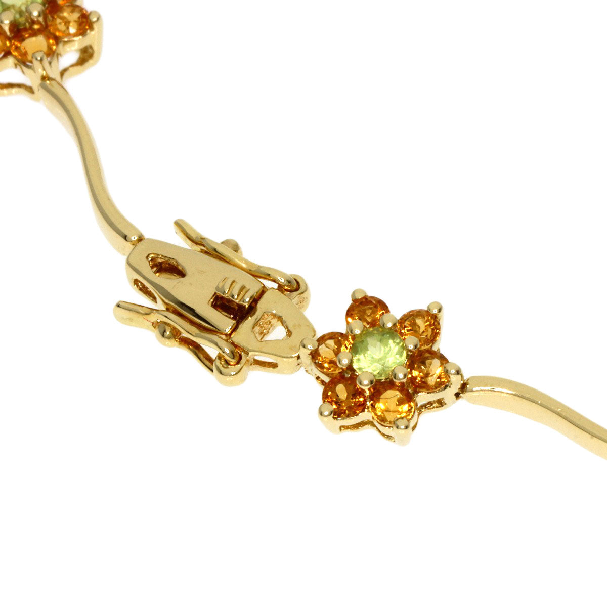 Ponte Vecchio Peridot Citrin Bracelet K18 Yellow Gold Ladies [Used]