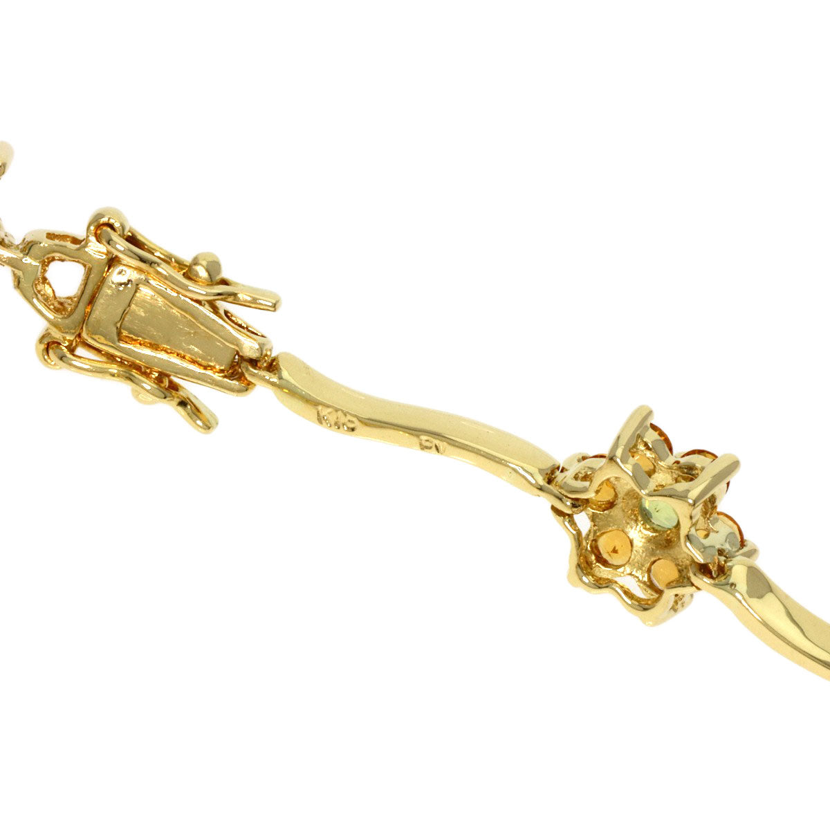 Ponte Vecchio Peridot Citrin Bracelet K18 Yellow Gold Ladies [Used]