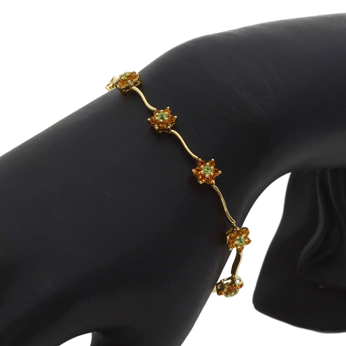 Ponte Vecchio Peridot Citrin Bracelet K18 Yellow Gold Ladies [Used]