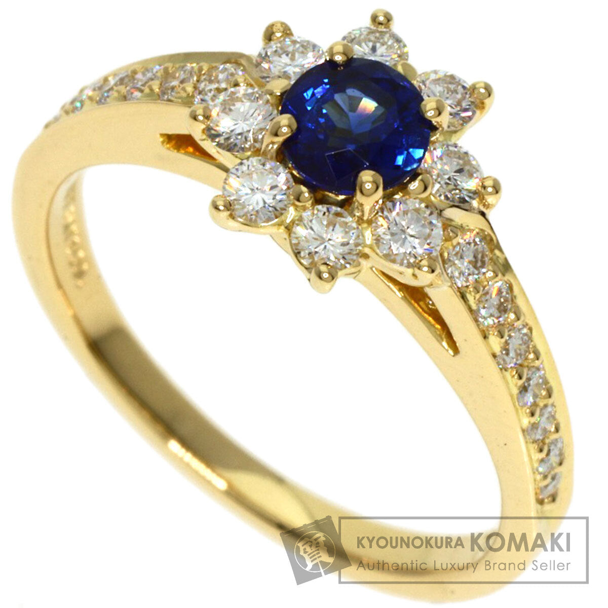 TIFFANY&Co.   Ring Flora Flower Sapphire Diamond K18 Yellow Gold Ladies