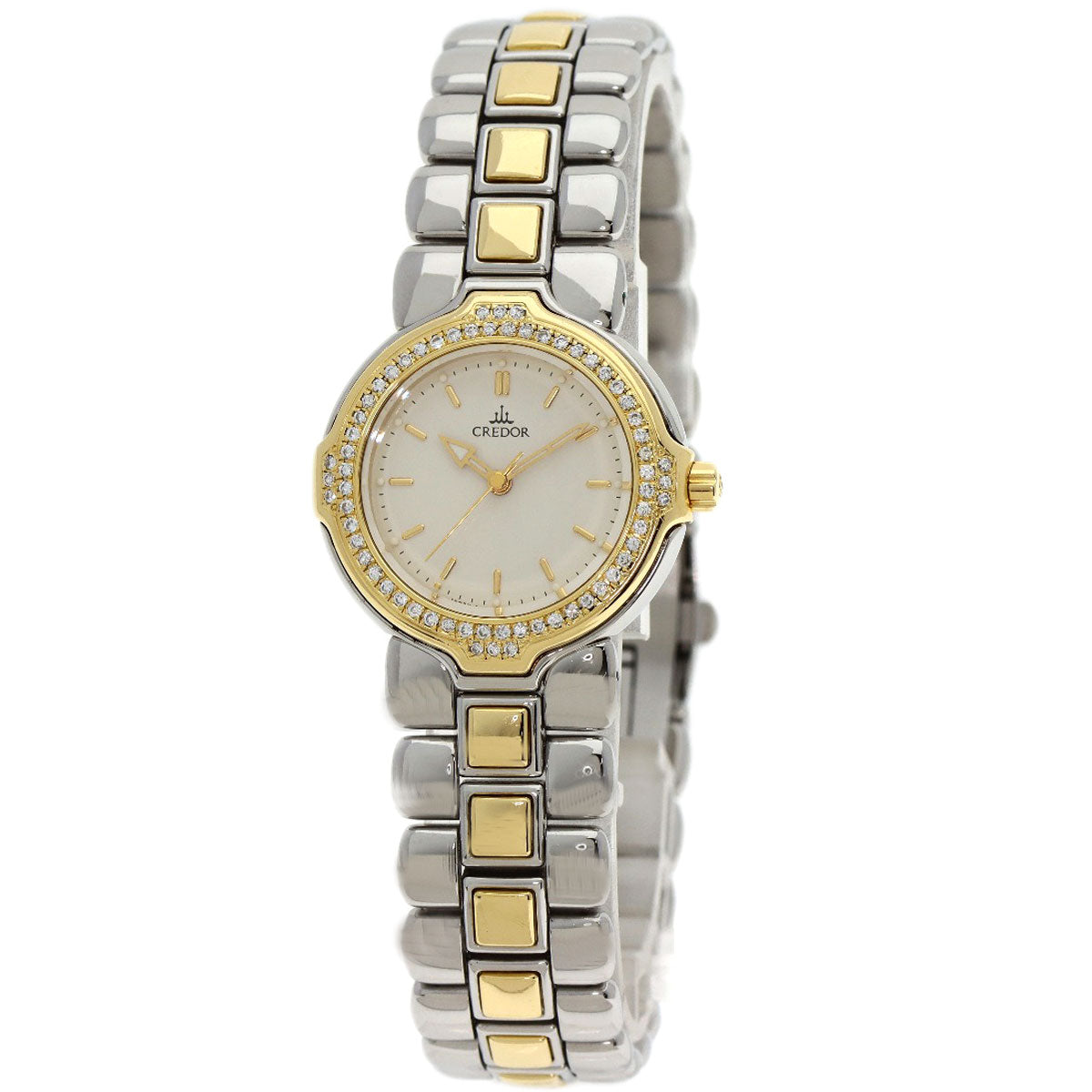 SEIKO CREDOR DiamondBezel Watches GSAB004 Stainless Steel/SSxK18YG Ladies